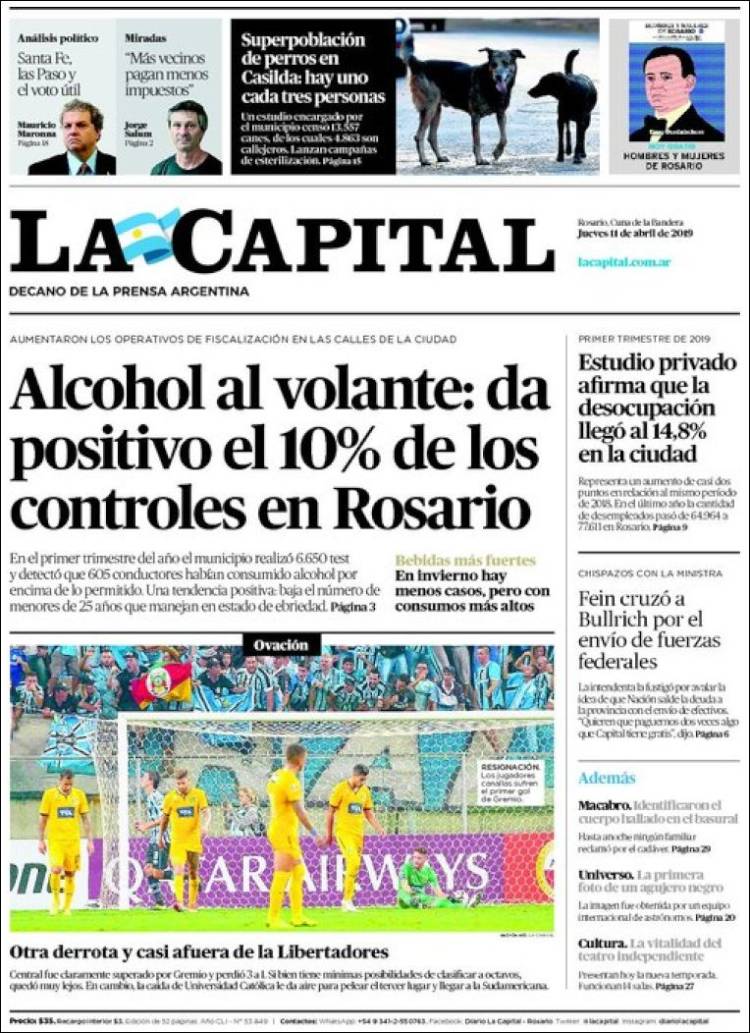 Portada de La Capital - Rosario (Argentina)