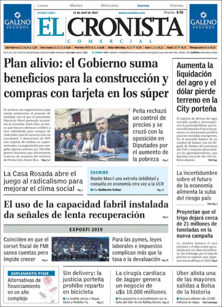 Portada de El Cronista Comercial (Argentina)