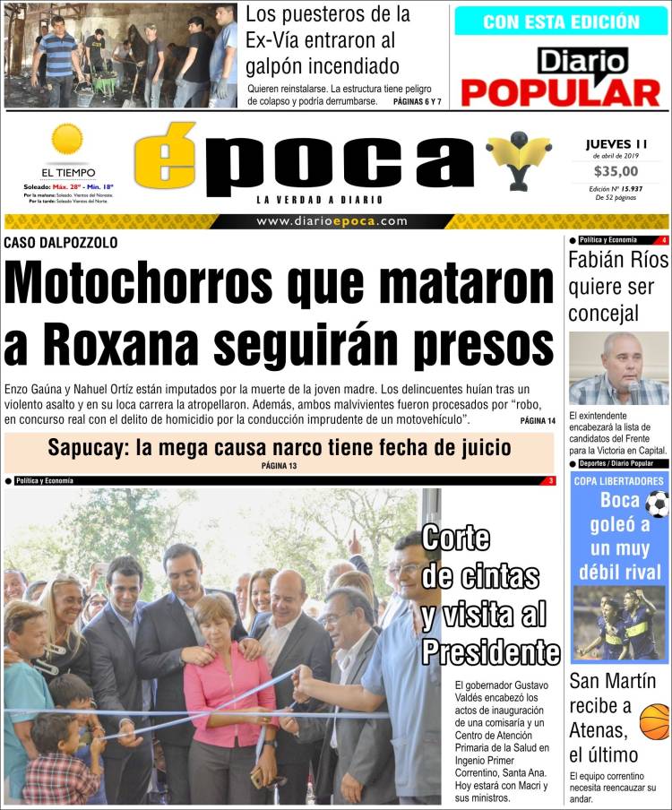 Portada de Diario Época (Argentina)