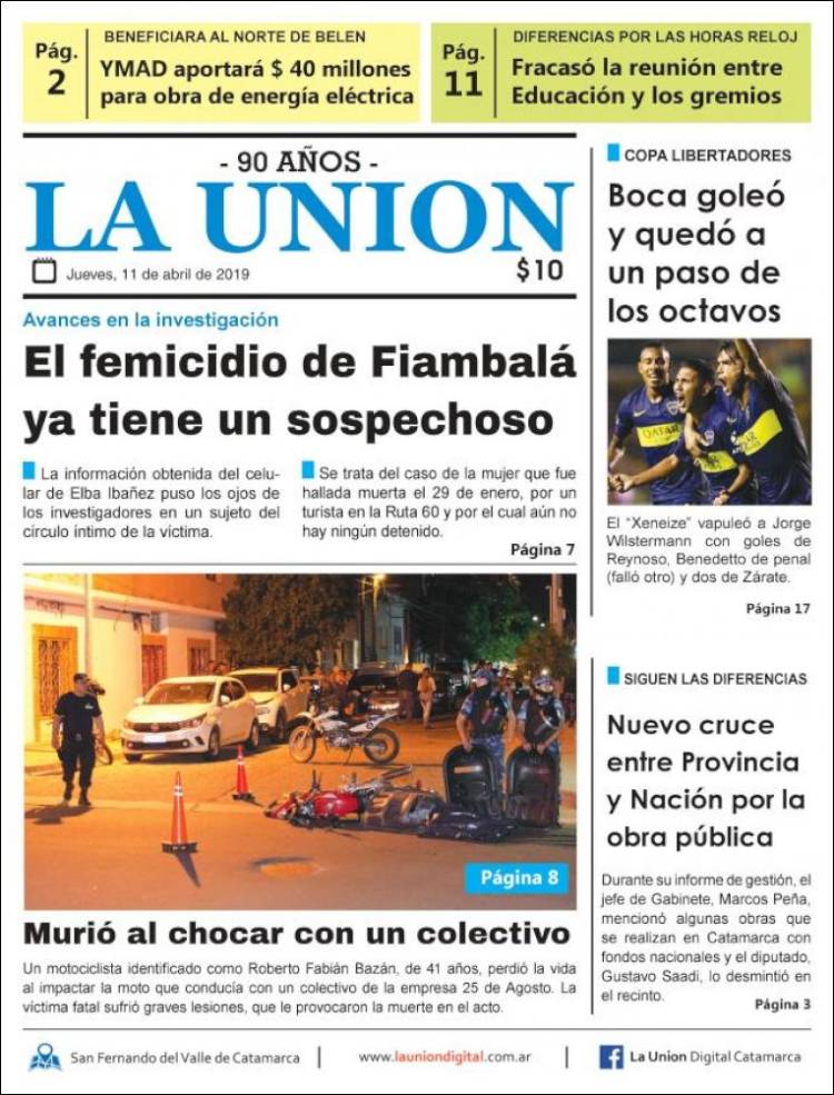 Portada de La Unión (Argentina)