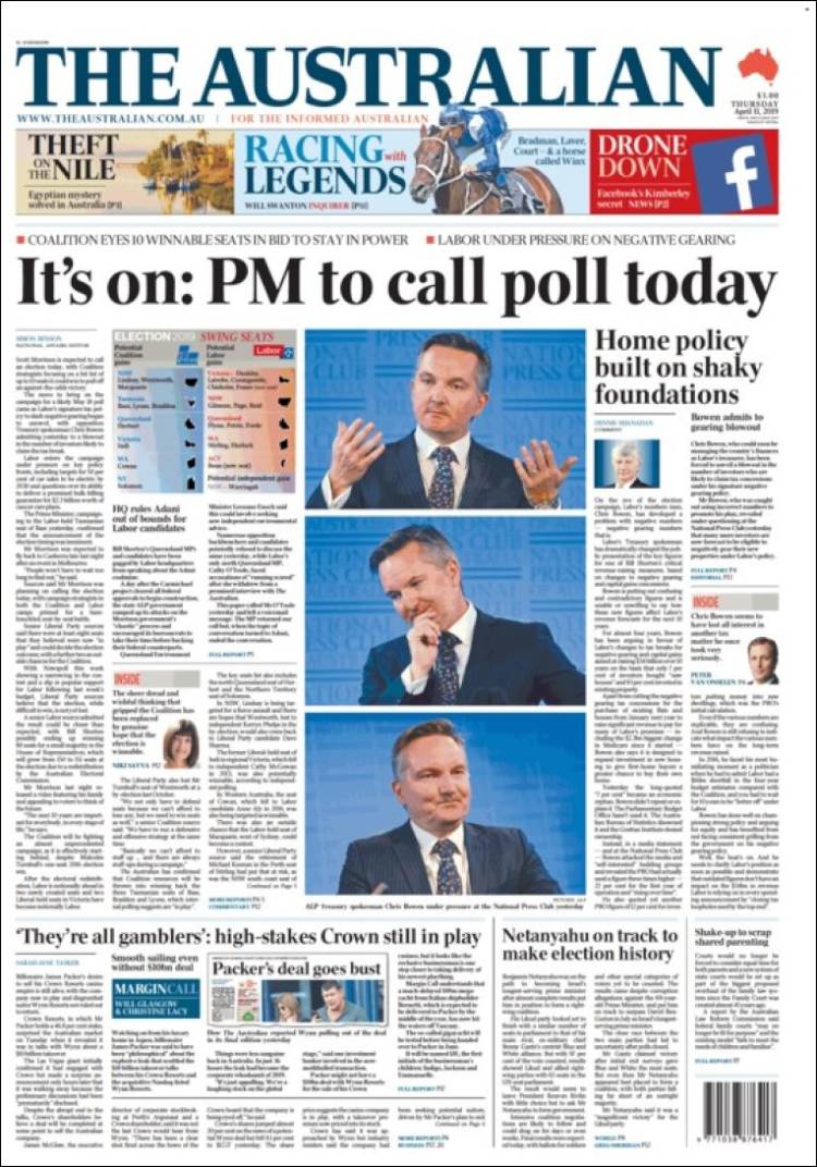Portada de The Australian (Australia)