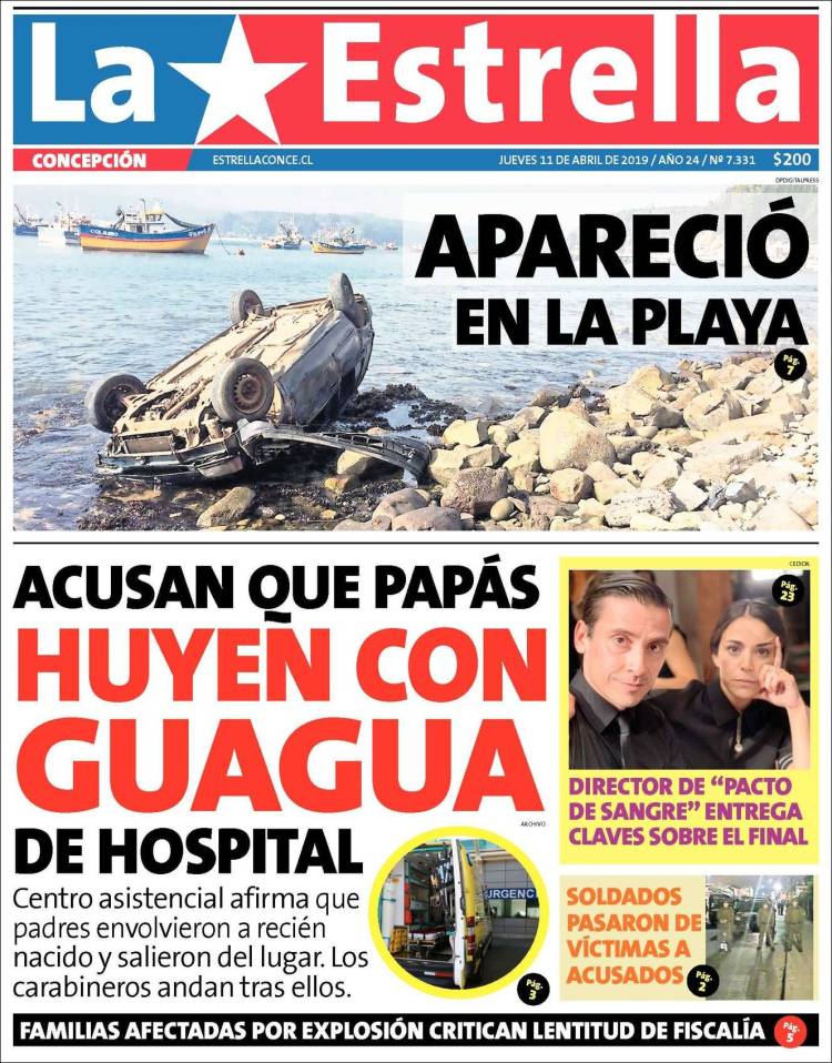 Portada de La Estrella de Concepción (Chile)