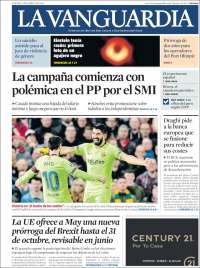 Portada de La Vanguardia (España)