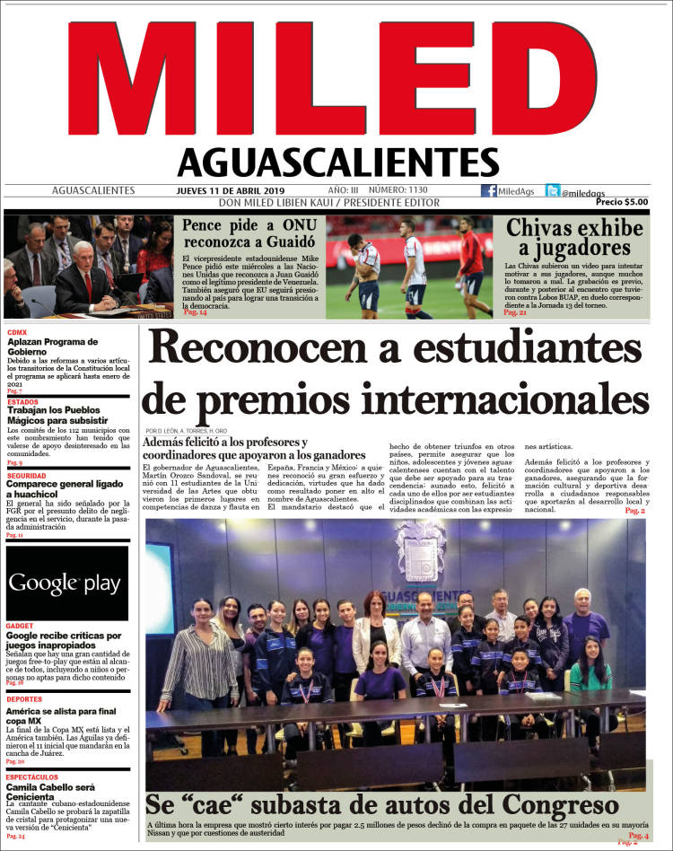 Portada de Miled - Aguascalientes (M&eacute;xico)