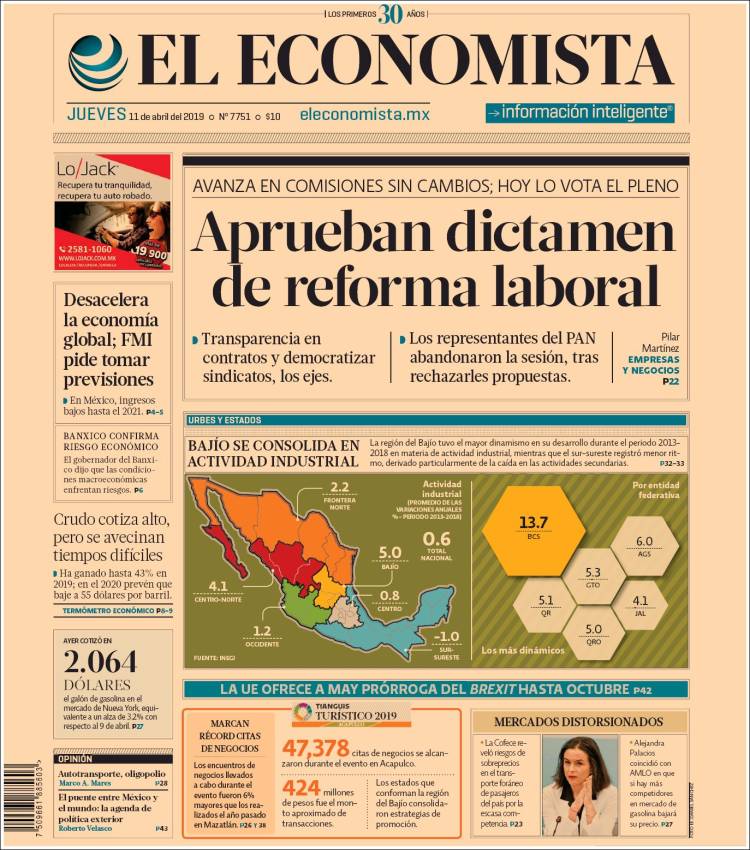 Portada de El Economista (M&eacute;xico)
