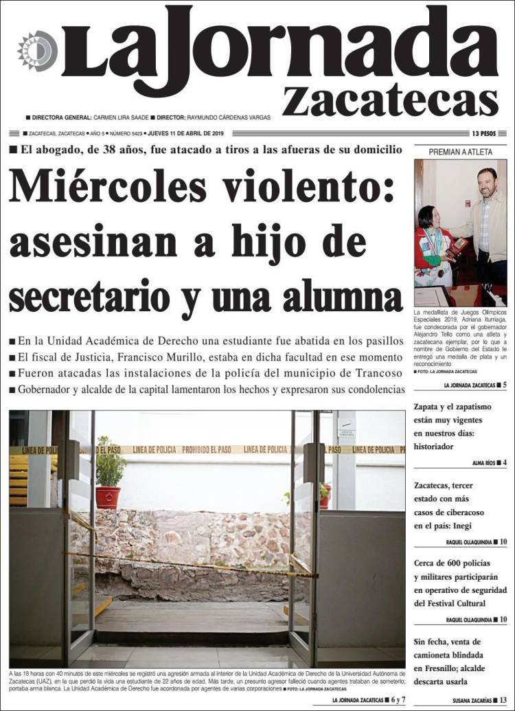 Portada de Jornada de Zacatecas (M&eacute;xico)