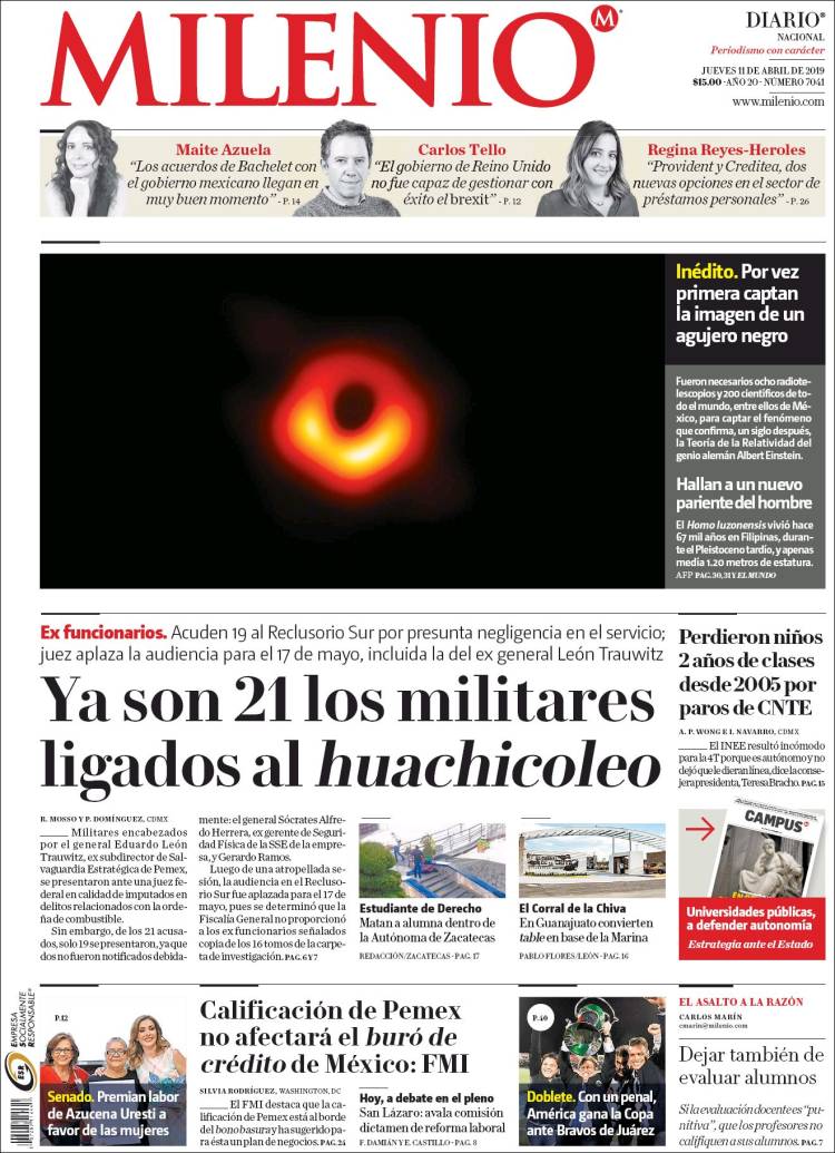 Portada de Milenio (M&eacute;xico)