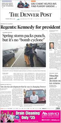 Portada de The Denver Post (USA)