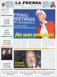 Portada de La Prensa (Argentina)