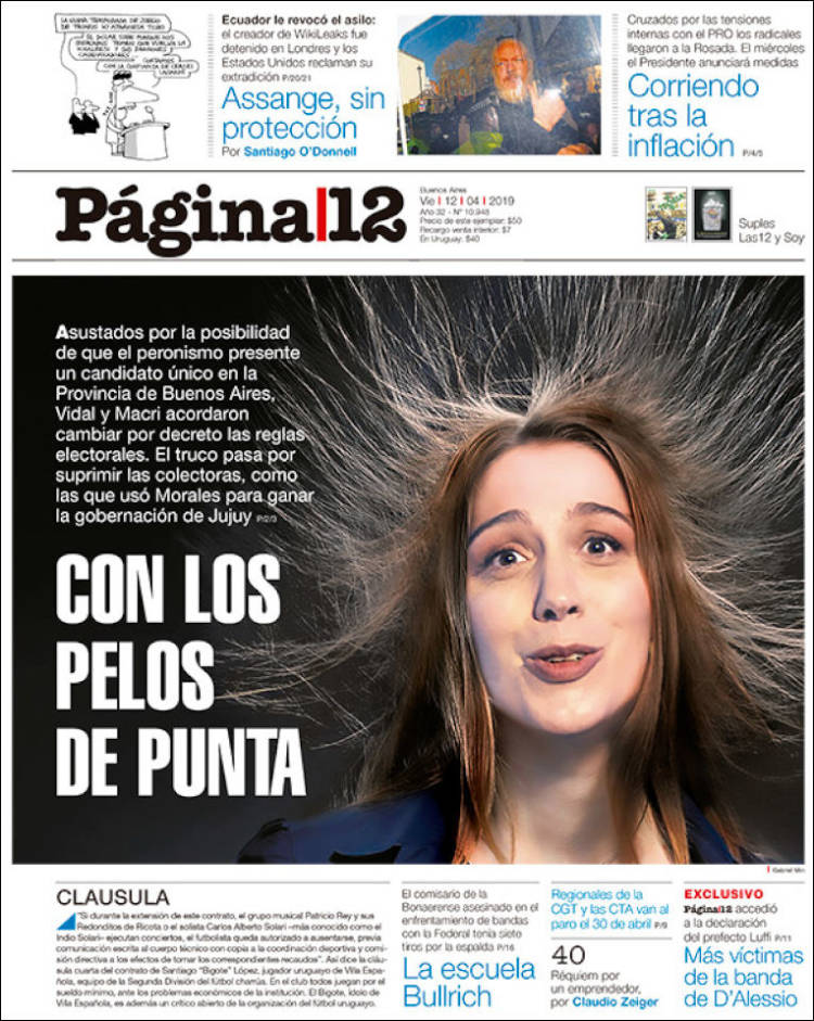 Portada de Página/12 (Argentina)