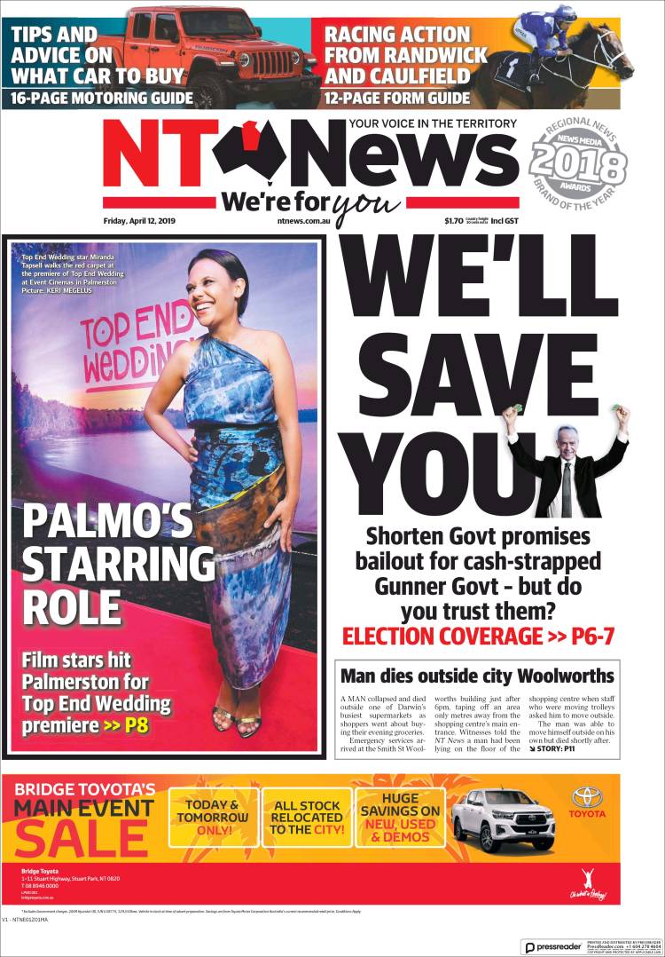 Portada de Northern Territory News (Australia)