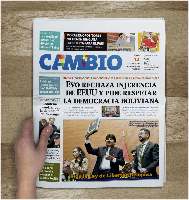 Portada de Cambio (Bolivia)