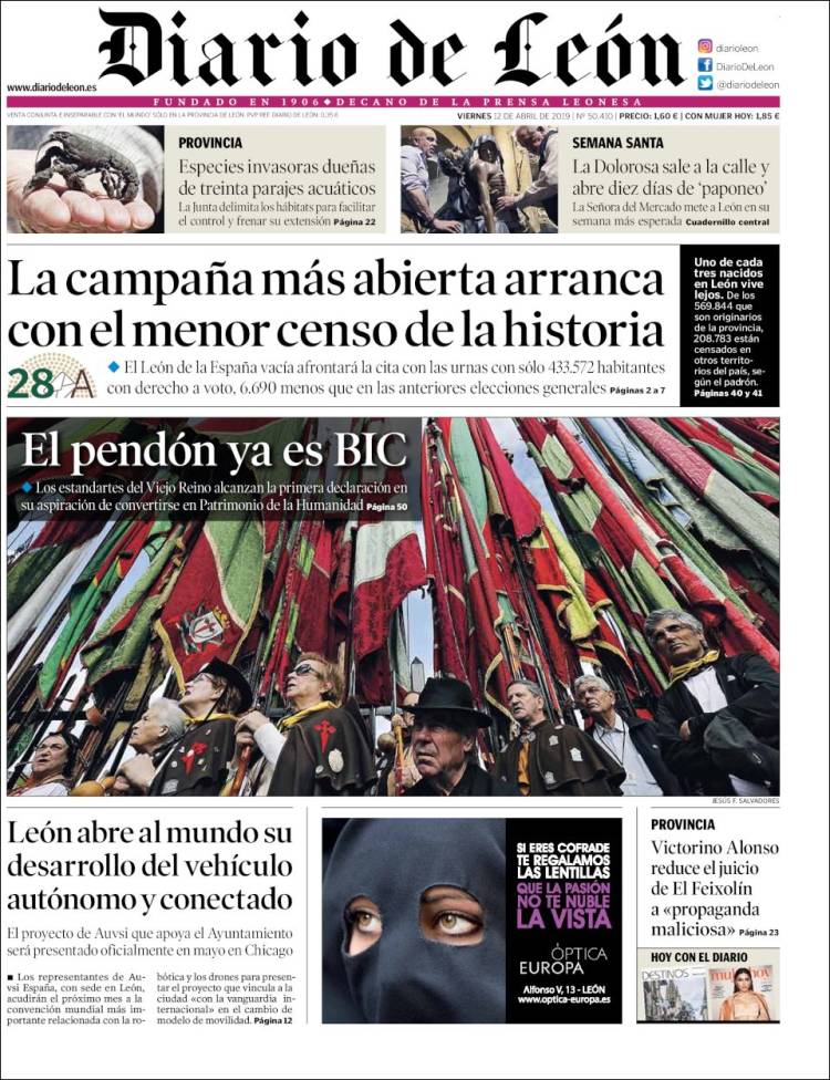 Portada de Diario de León (Espa&ntilde;a)