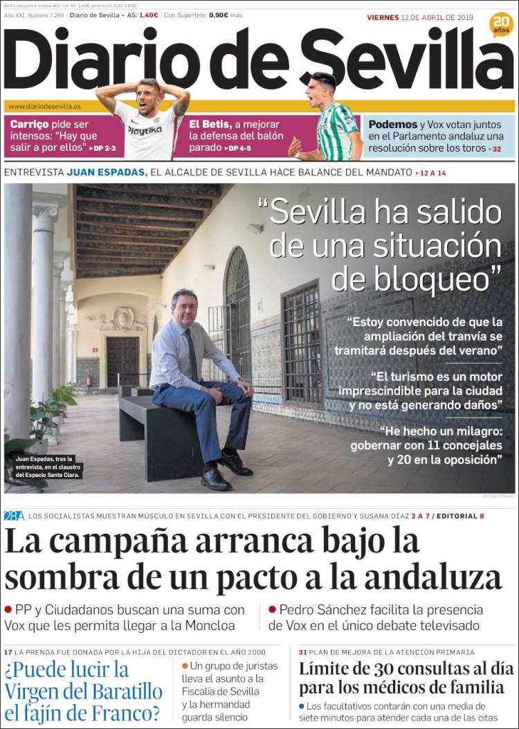 Portada de Diario de Sevilla (Espa&ntilde;a)