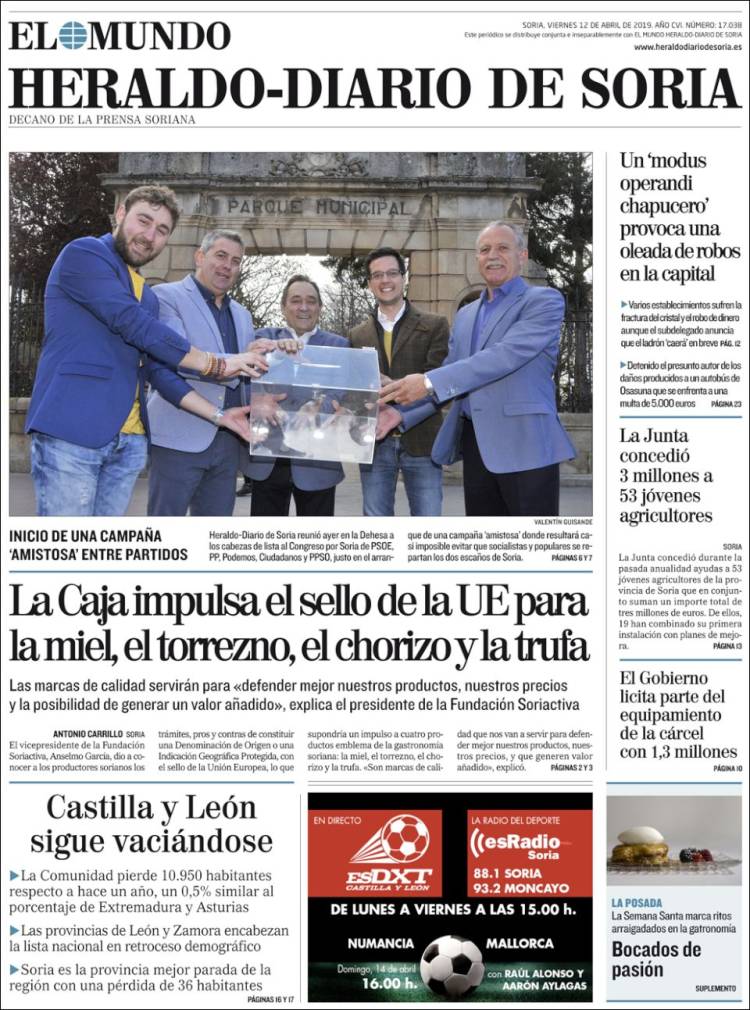 Portada de Diario de Soria (Espa&ntilde;a)