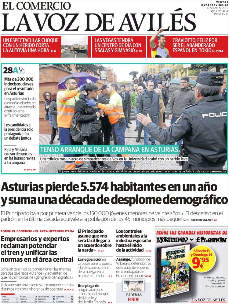 Portada de El Comercio - Avilés (Espa&ntilde;a)