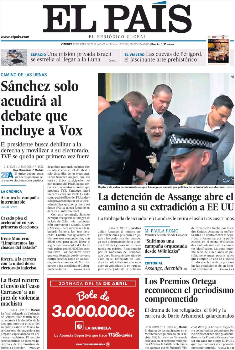 Portada de El País (Espa&ntilde;a)