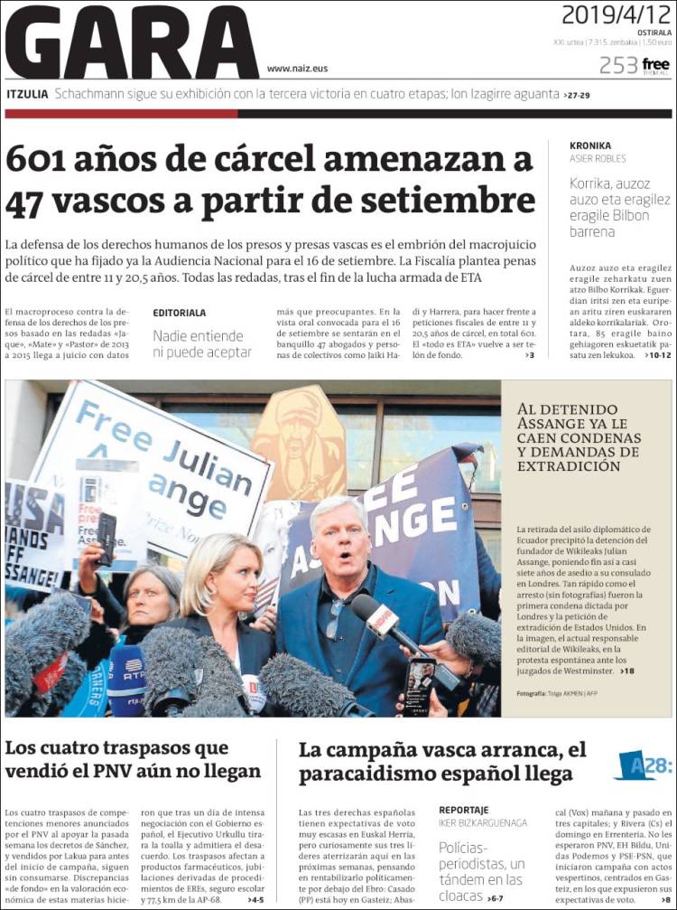 Portada de Gara (Espa&ntilde;a)