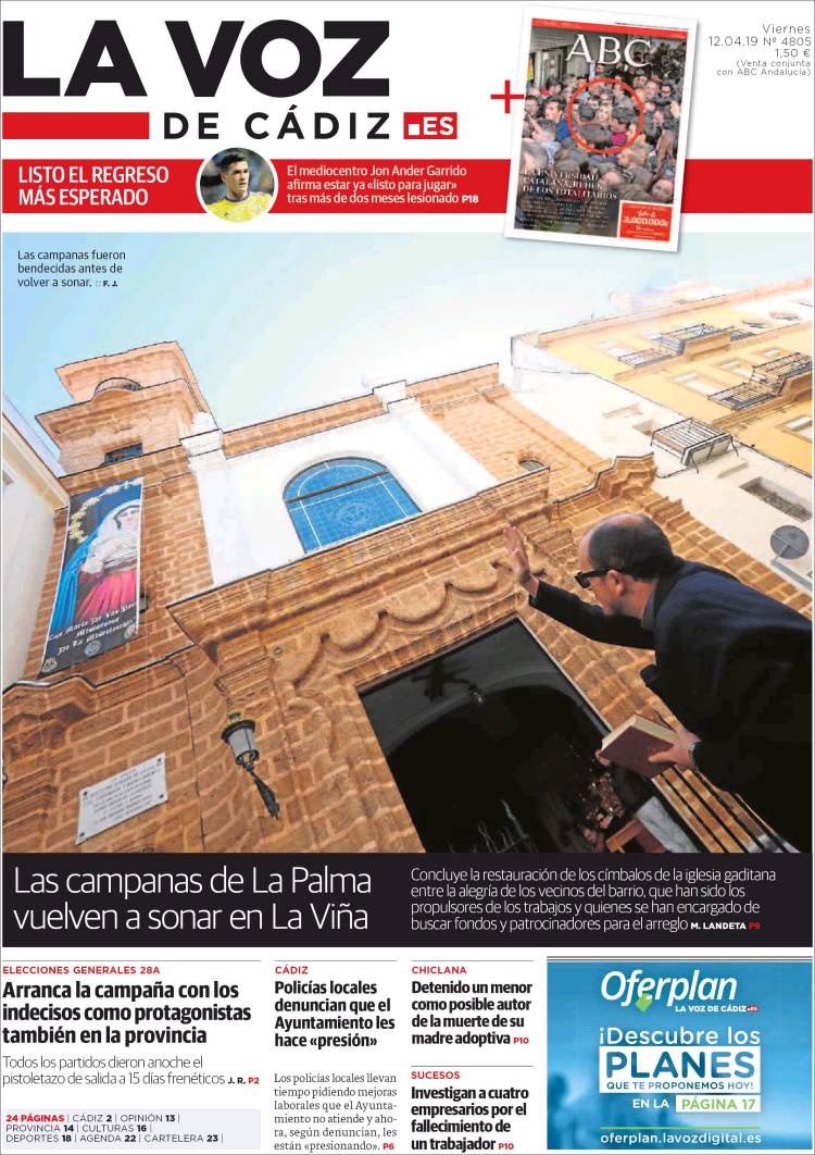 Portada de La Voz de Cádiz (Espa&ntilde;a)
