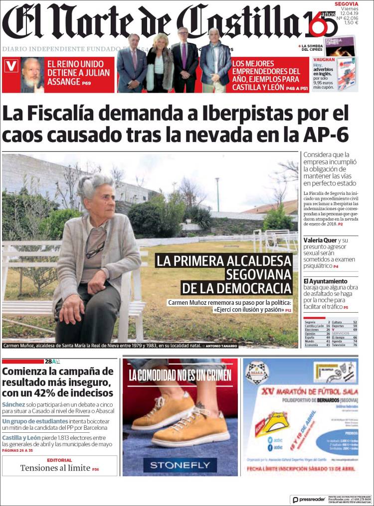 Portada de Norte de Castilla - Segovia (Espa&ntilde;a)