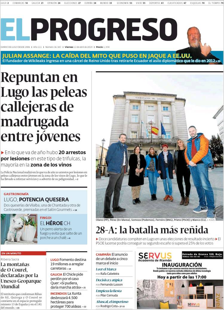 Portada de El Progreso (Espa&ntilde;a)
