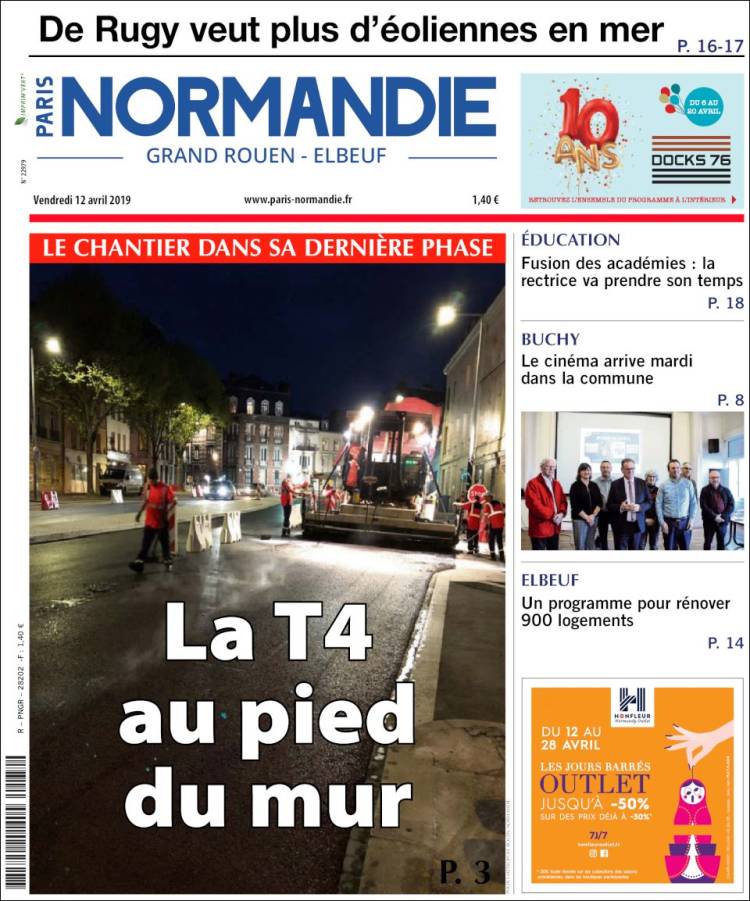 Portada de Paris Normandie (Francia)