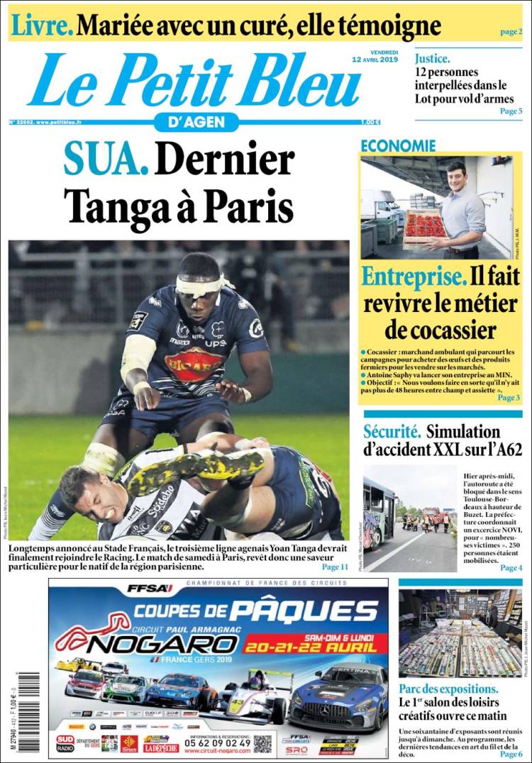 Portada de Le Petit Bleu (Francia)