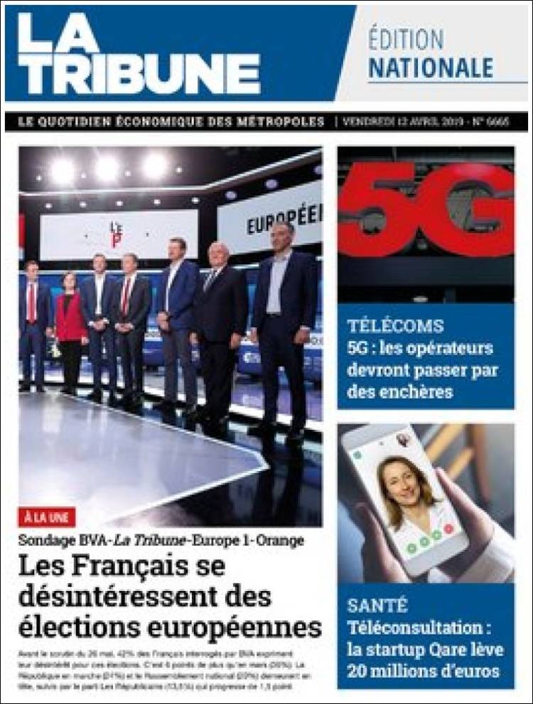 Portada de La Tribune (Francia)