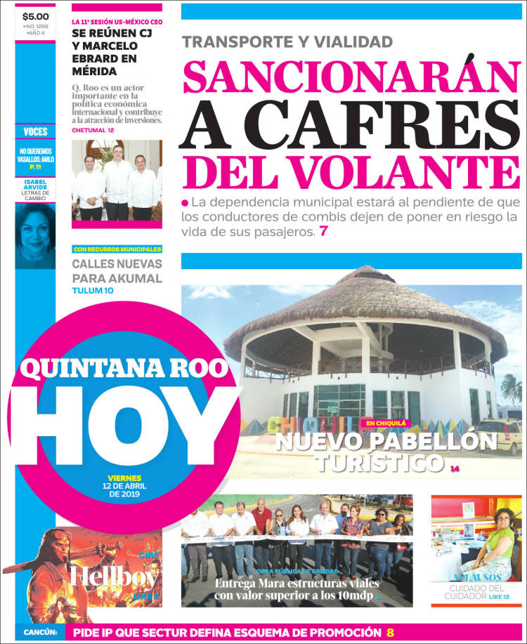 Portada de Quintana Roo HOY (M&eacute;xico)