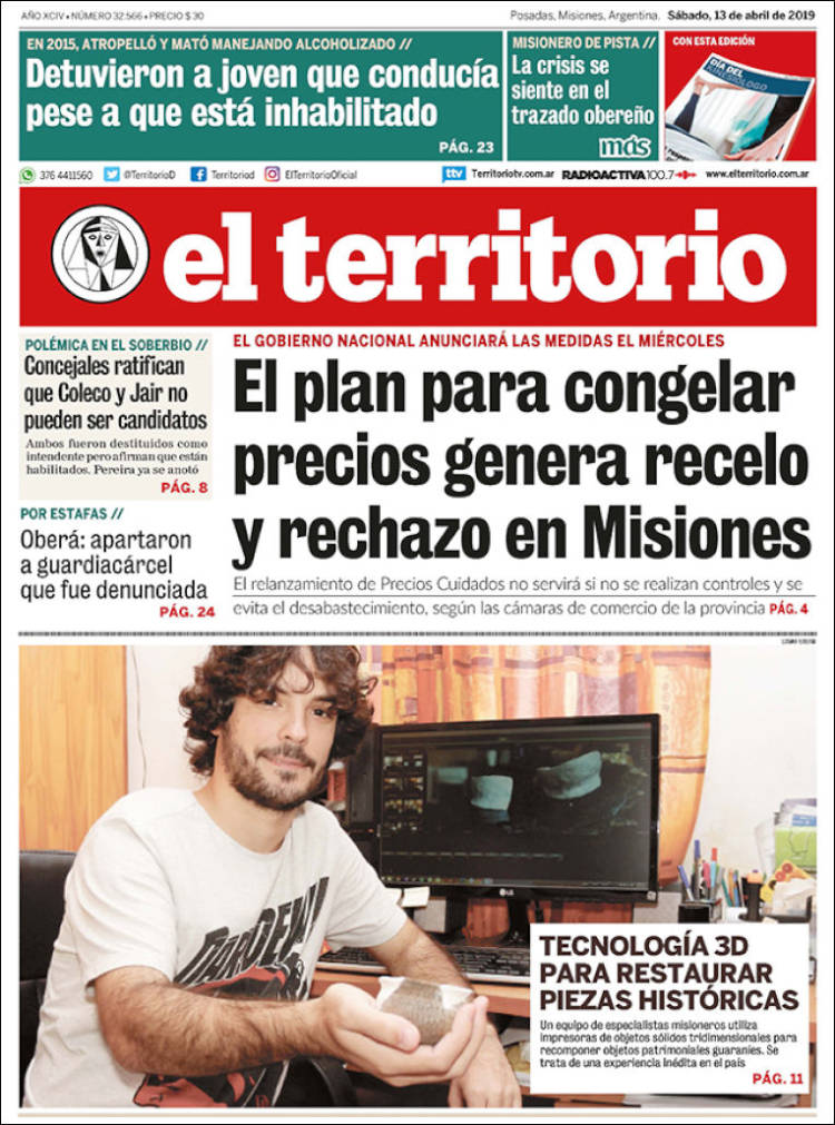 Portada de El Territorio (Argentina)