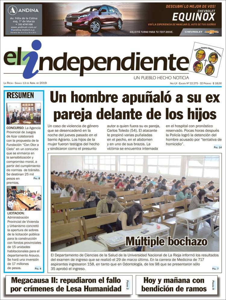 Portada de El Independiente (Argentina)