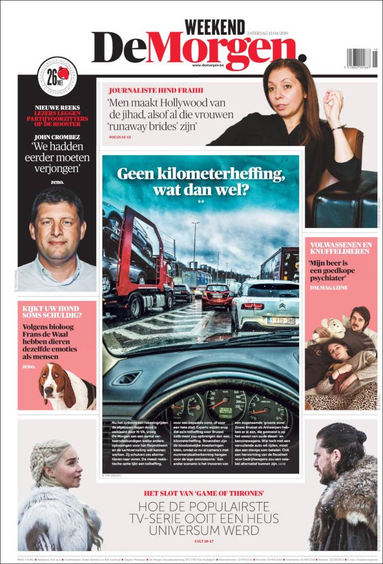 Portada de De Morgen (B&eacute;lgica)