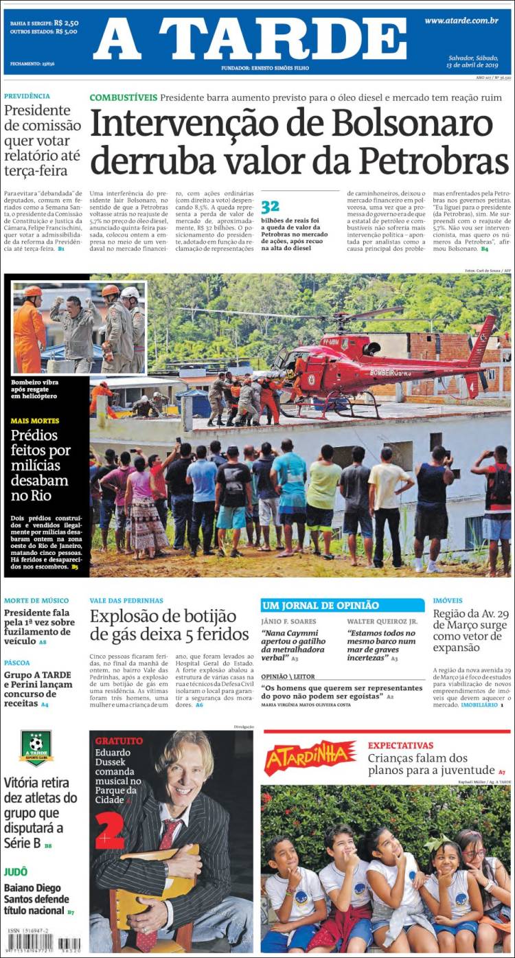 Portada de Diário A Tarde (Brasil)
