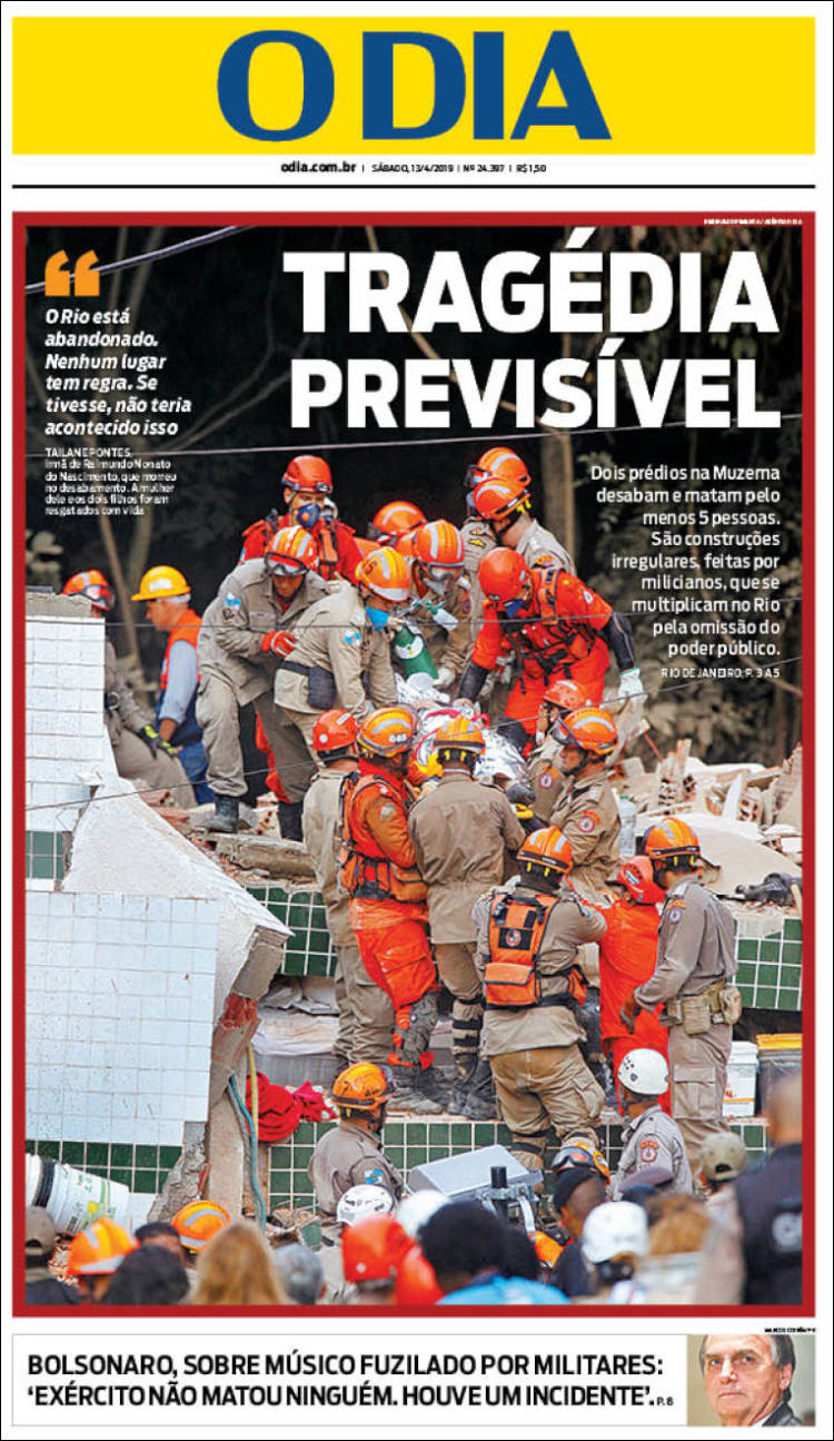 Portada de O Dia (Brasil)