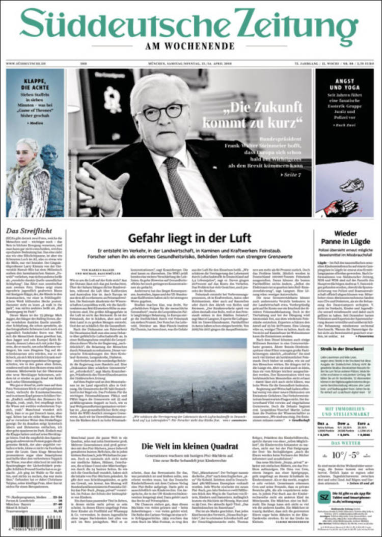 Portada de Sueddeutsche (Alemania)