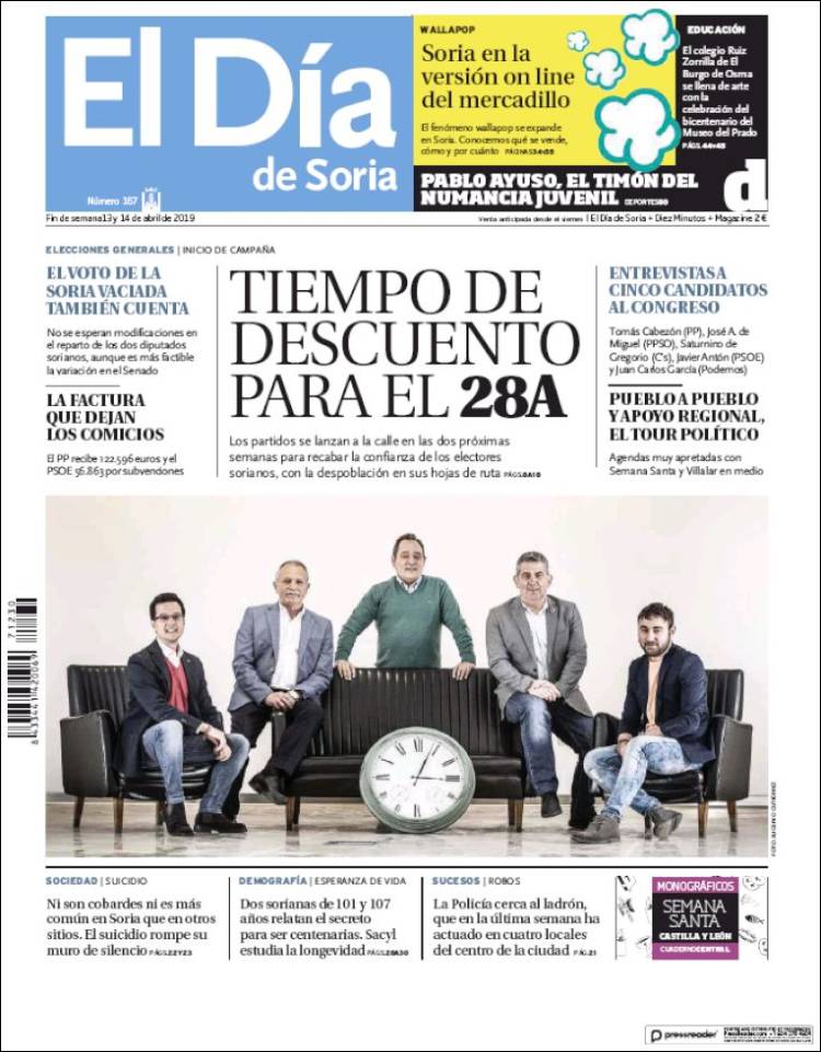 Portada de El Día de Soria (Espa&ntilde;a)