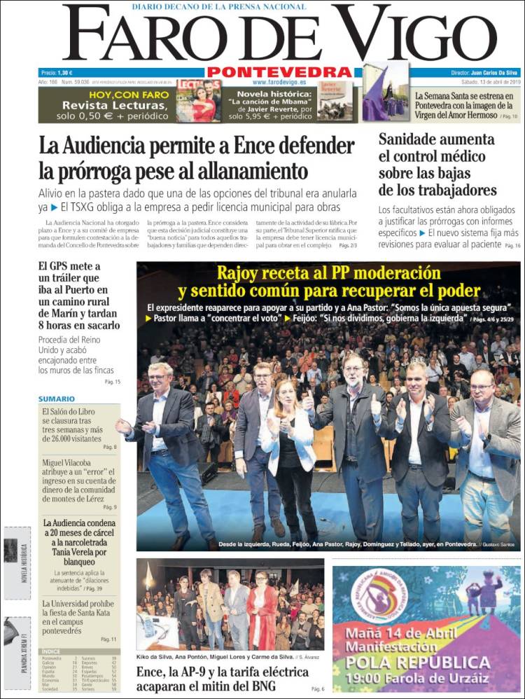 Portada de El Faro de Vigo - Pontevedra (Espa&ntilde;a)