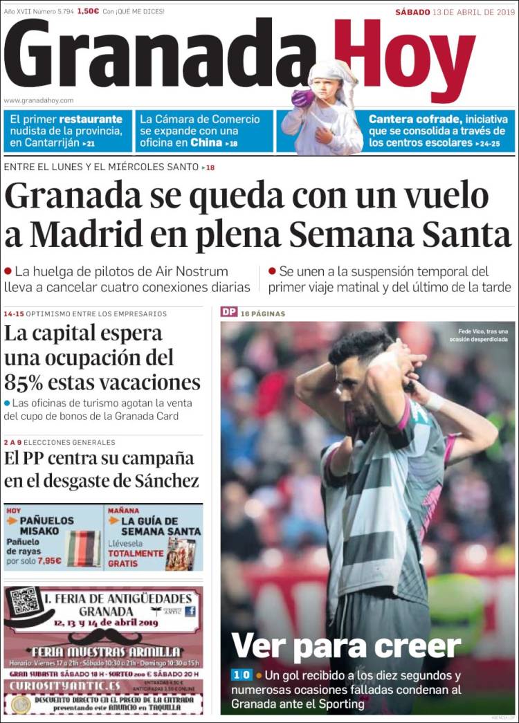 Portada de Granada Hoy (Espa&ntilde;a)