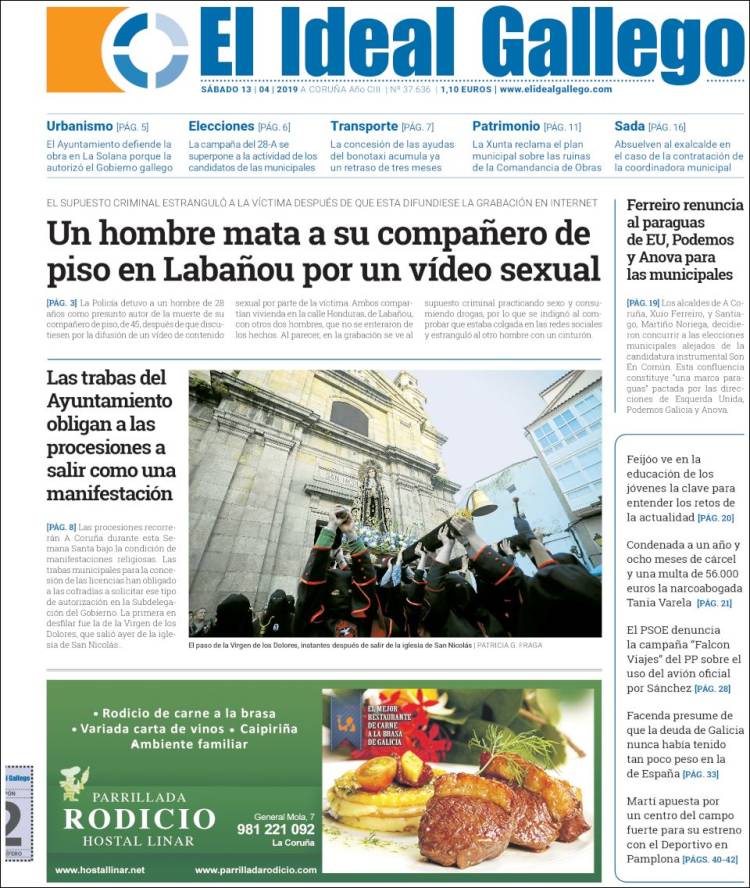 Portada de El Ideal Gallego (Espa&ntilde;a)