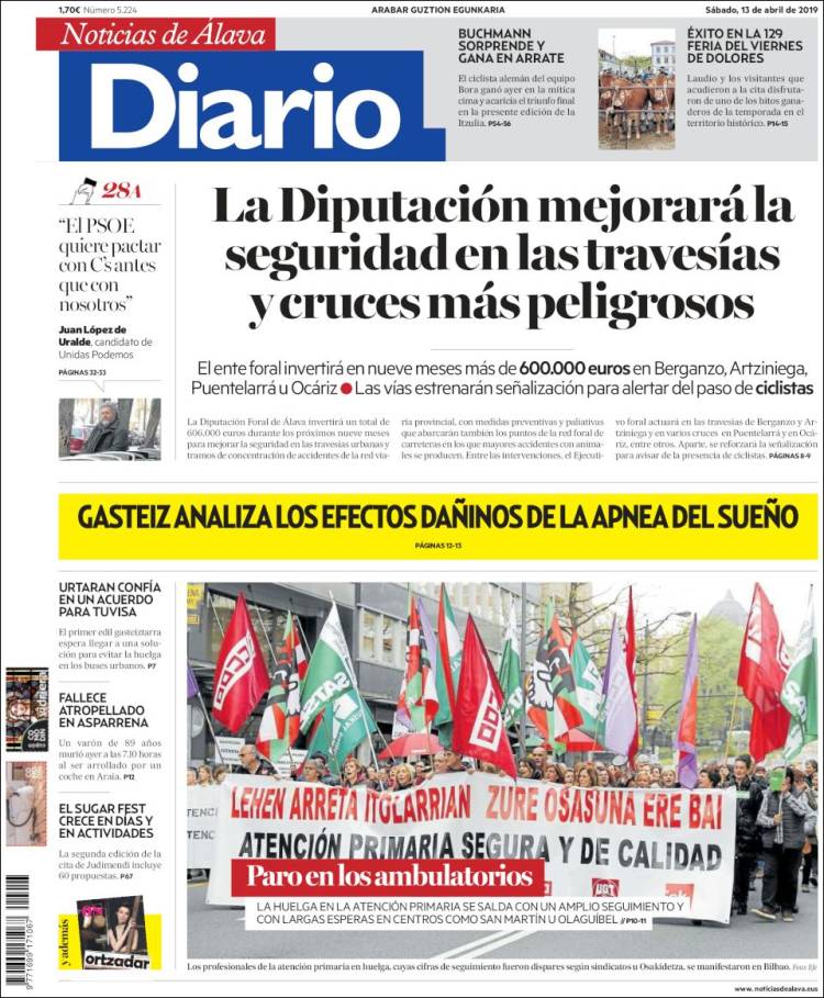 Portada de Noticias de Álava (España)