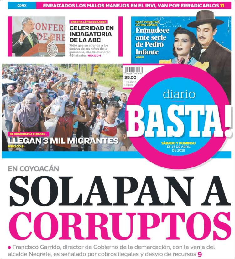 Portada de Diario Basta (Mexico)