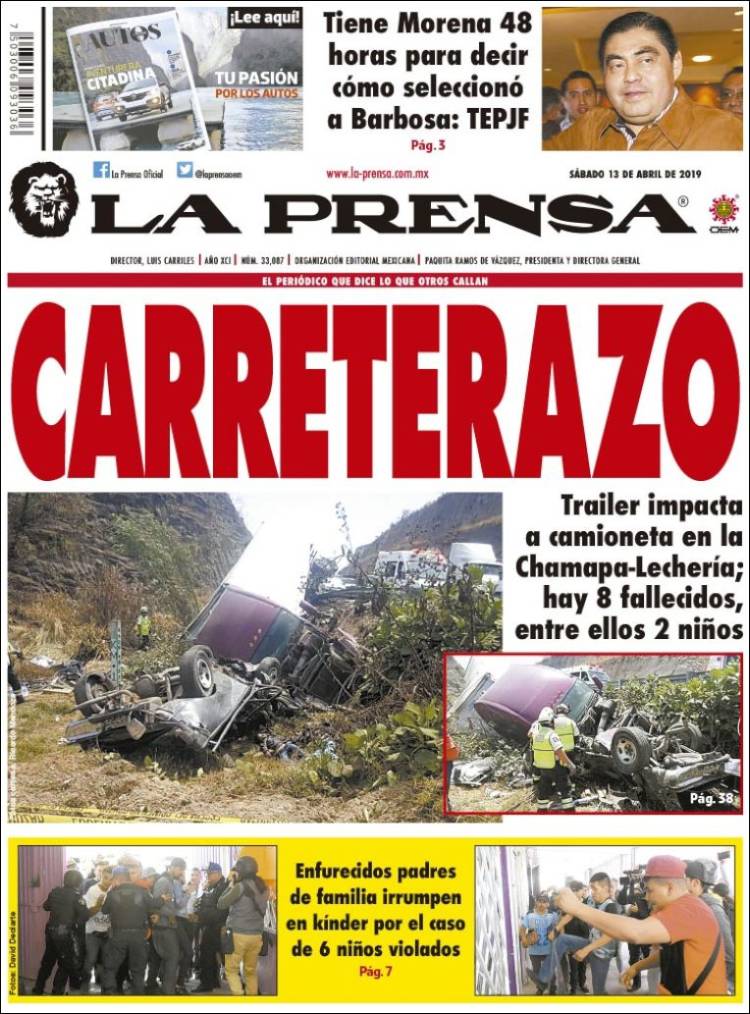 Portada de La Prensa (Mexico)