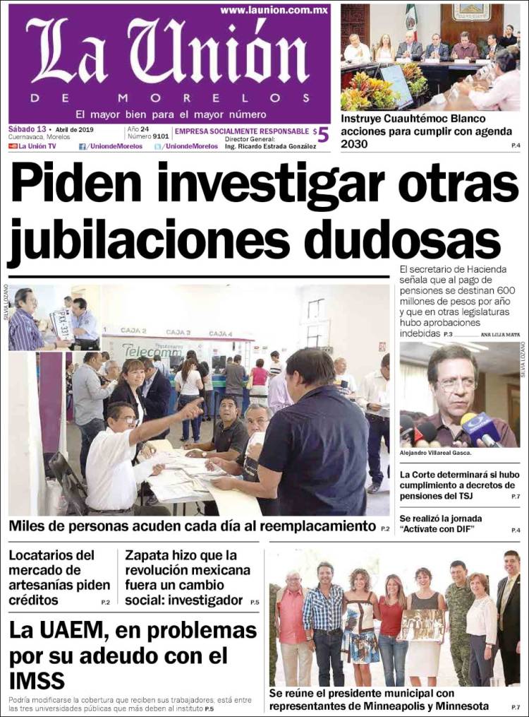 Portada de La Unión de Morelos (Mexico)