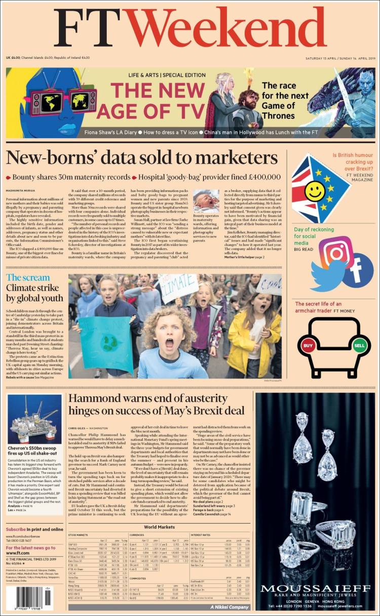 Portada de Financial Times (Reino Unido)