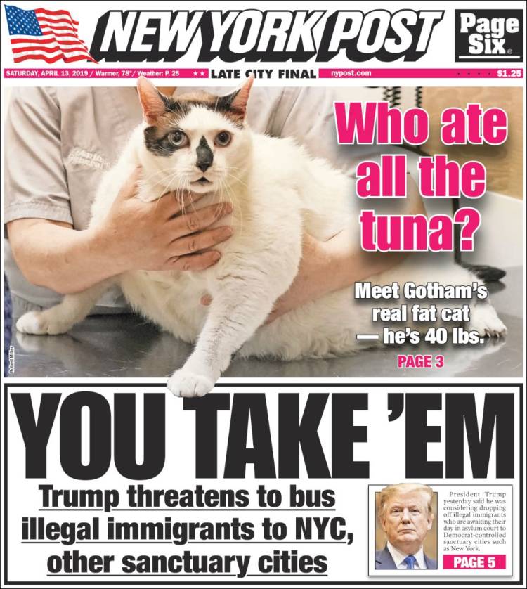 Portada de New York Post (USA)
