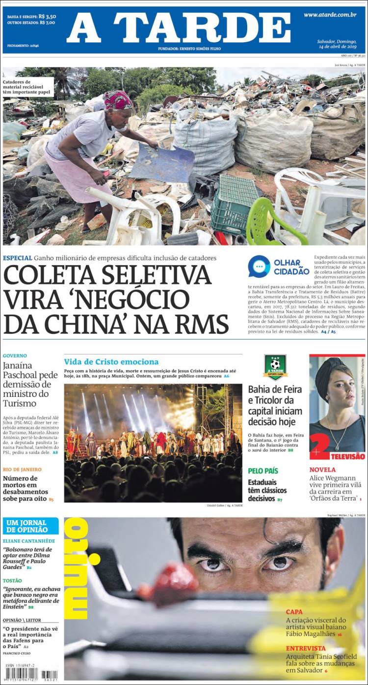 Portada de Diário A Tarde (Brasil)