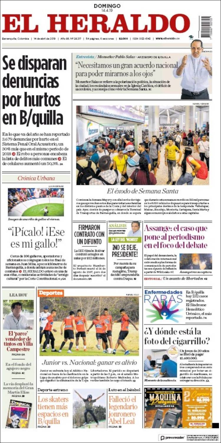 Portada de El Heraldo (Colombia)