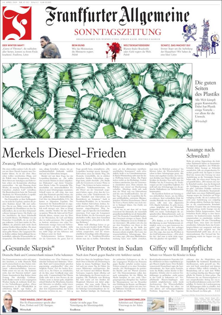 Portada de Frankfurter Allgemeine (Alemania)