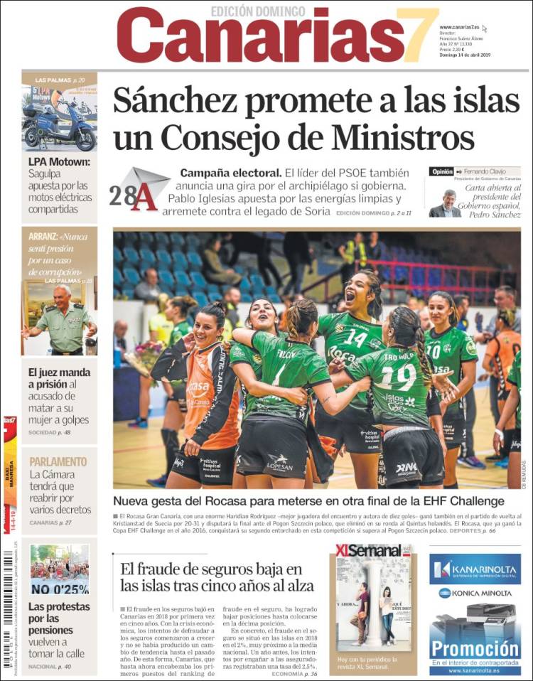 Portada de Canarias 7 (España)