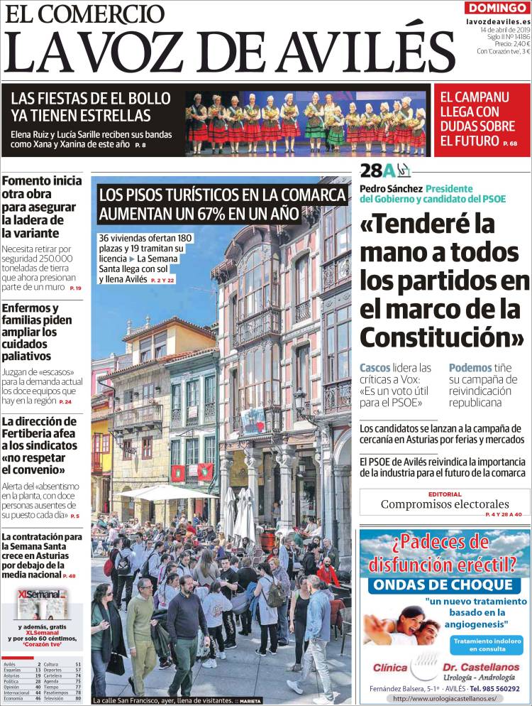 Portada de El Comercio - Avilés (España)